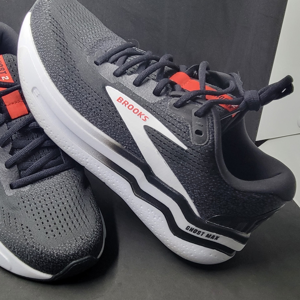 Brooks Ghost MAX 2 Men's Black and White Athletic Shoes